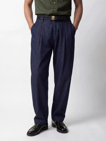 SOARIN Casual Vintage Wide Leg Cotton Lyocell Linen Blend Trousers JITZ262TF268