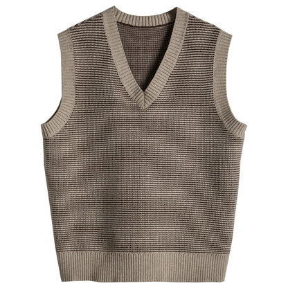 SOARIN英伦复古提花费尔岛毛衣马甲男 老钱风千鸟格提花针织背心