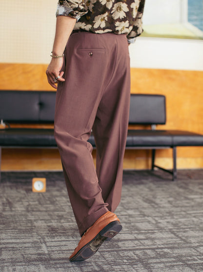 SOARIN意式复古那不勒斯高腰裤男巴黎扣简约百搭垂感商务西装长裤