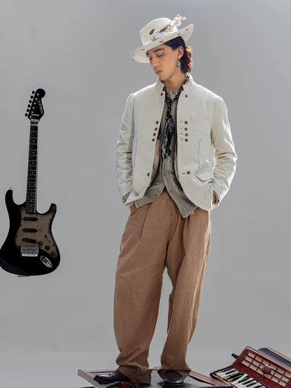 SOARIN Avant-Garde Vintage Loose Fit Cotton Linen Jacket Z212XZ403