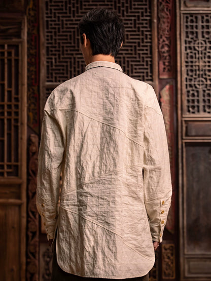 SOARIN WORLD Gai Yu Xia Retro Mandarin Collar Structured Shirt DCZ233TC185