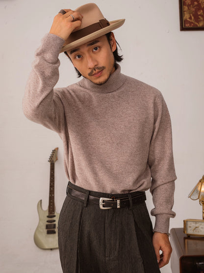 SOARIN【棉羊毛】英伦风复古高领针织毛衣男 冬季保暖内搭打底衫