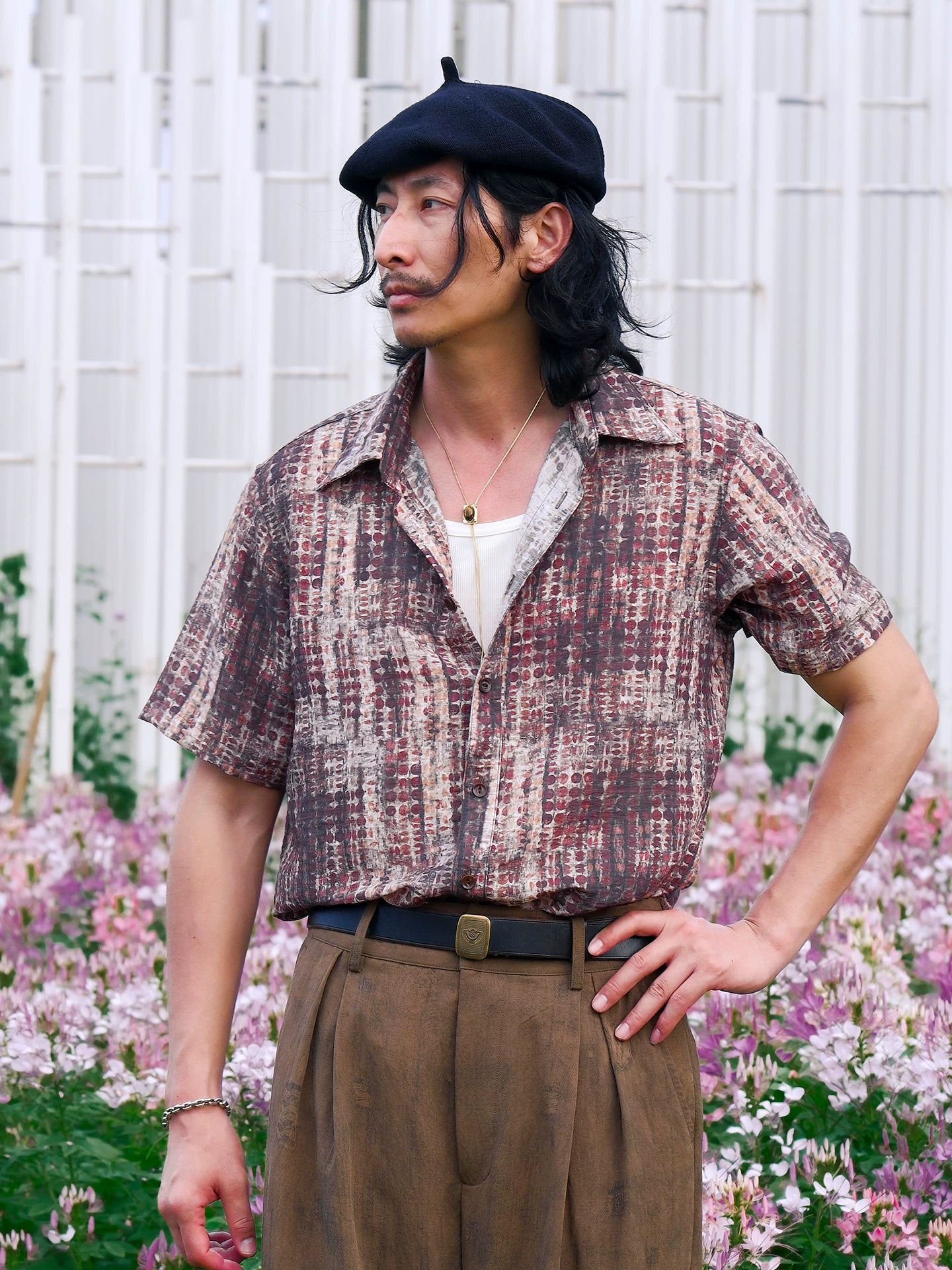 SOARIN Casual Vintage Regular Fit Rayon Linen Blend Short Sleeve Shirt JITZ2626C500