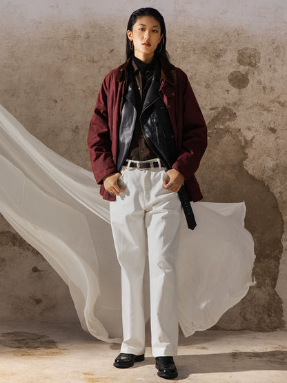 SOARIN复古美式工装油蜡布夹克男 重磅防风宽松猎装式机车服外套