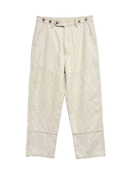 SOARIN Casual Vintage Straight Fit Cotton Quilted Casual Pants YBOZ252TF202K