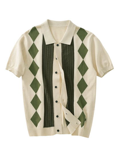 SOARIN  Regular Fit Cotton Knit Short Sleeve Polo Shirt JUKZ2523P32