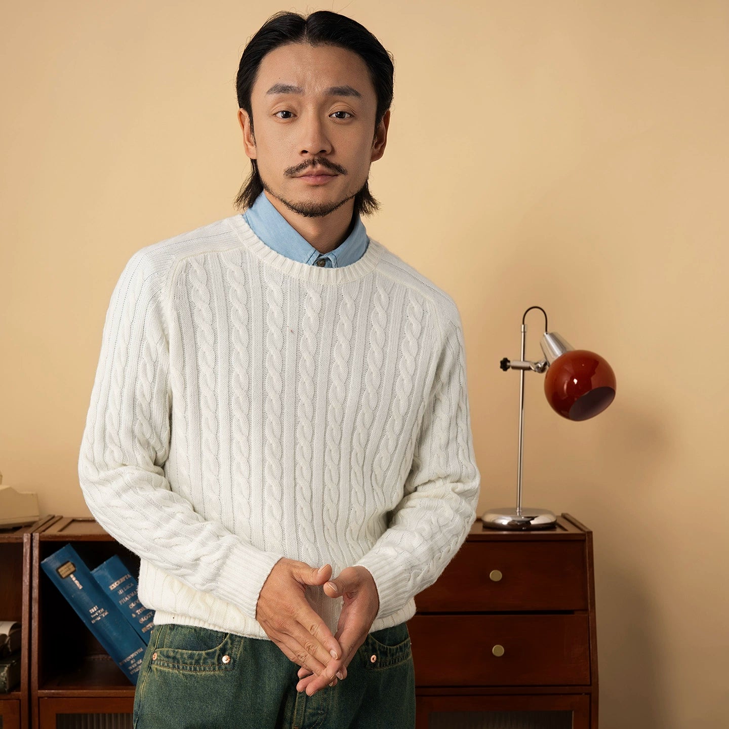 【两色】SOARIN英式绅装圆领绞花针织毛衣男轻熟感通勤坑条毛线衣