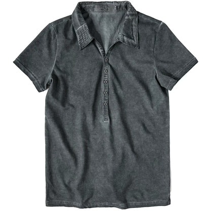 SOARIN Casual Vintage Slim Fit Cotton Short Sleeve Polo Shirt Z92T203