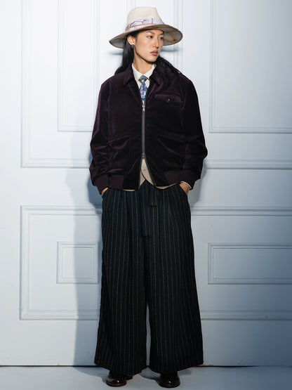 SOARIN英伦复古丝绒外套男 冬季厚款多口袋翻领短款A2飞行员夹克