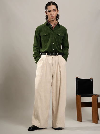 SOARIN【三色】美式复古工装灯芯绒长袖衬衫男冬季保暖双口袋衬衣