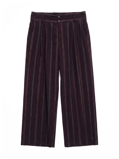 SOARIN British Retro Relaxed Fit Pinstripe Corduroy Wide Leg Trousers  JITZ262TF273