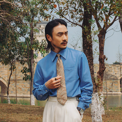 SOARIN【冰凉感】英式绅士免烫西装衬衫男 商务休闲通勤长袖衬衣