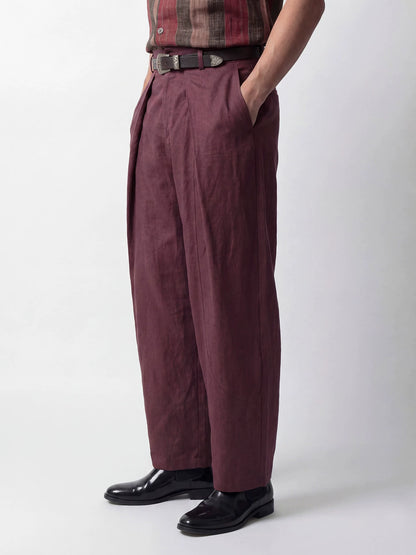 SOARIN Casual Vintage Loose Fit Linen Tencel Blend Trousers PNZ262TF279