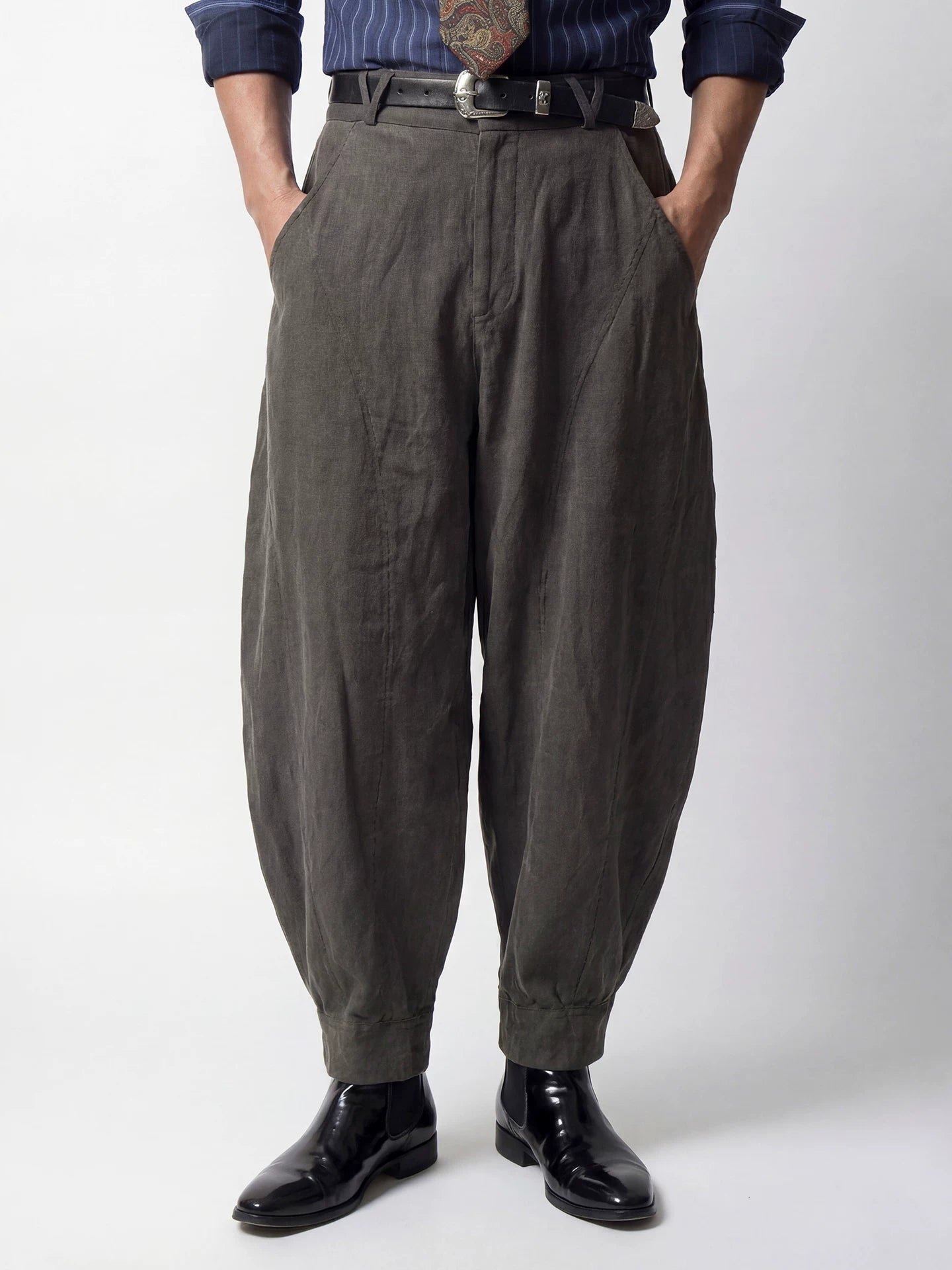 SOARIN Artisanal Vintage Balloon Fit Lycoal Blend Casual Trousers  PPZ262TF269