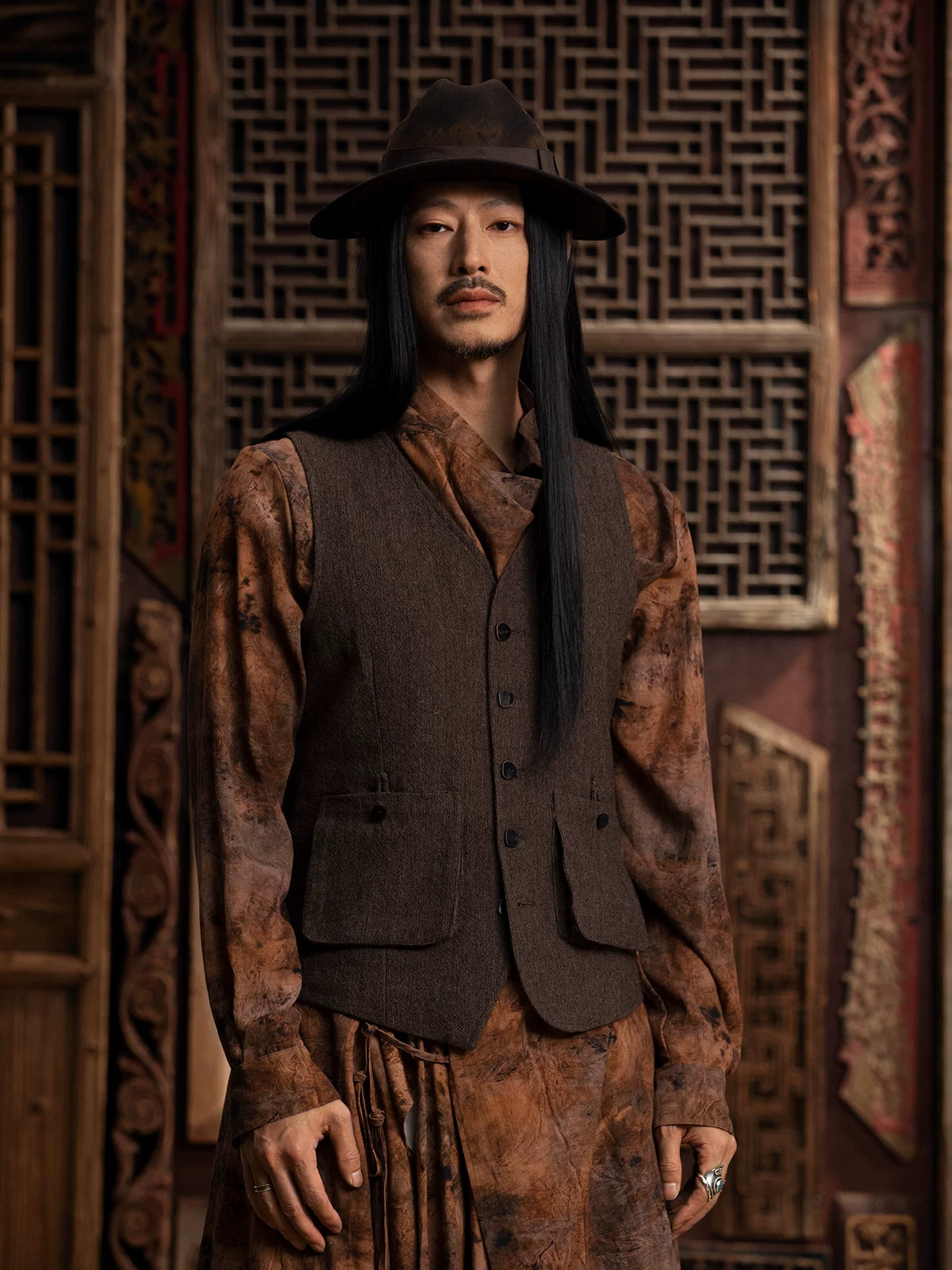SOARIN WORLD gai yu xia Series Slim Fit Blended Fabric Men's Waistcoat DCZ243TB87