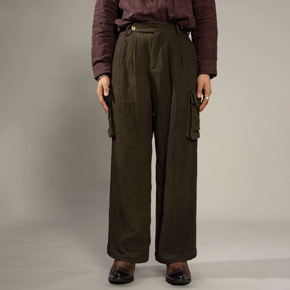 SOARIN WORLD Gai Yu Xia Series Relaxed Fit Linen Cotton Blend Trousers DCZ243TF197