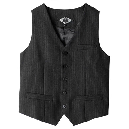 SOARIN British Retro Slim Fit Pinstripe Woolen Suit Vest  DY63B02