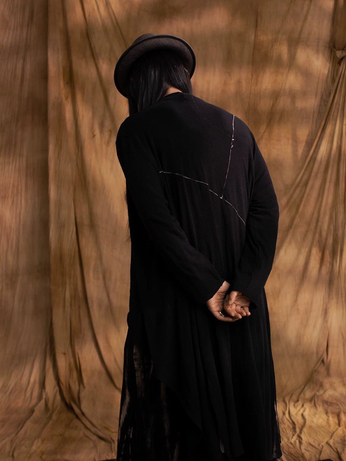SOARIN WORLD gai yu xia Series Chinese Robe Wool Layered Long Shirt DCZ233TC145