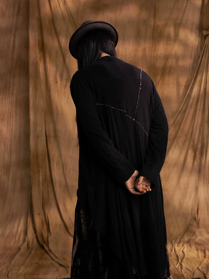 SOARIN WORLD gai yu xia Series Chinese Robe Wool Layered Long Shirt DCZ233TC145