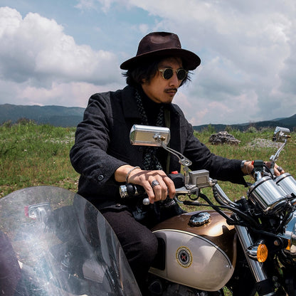 SOARIN复古美式重磅工装夹克男阿美咔叽机车服休闲羊毛呢牧场外套