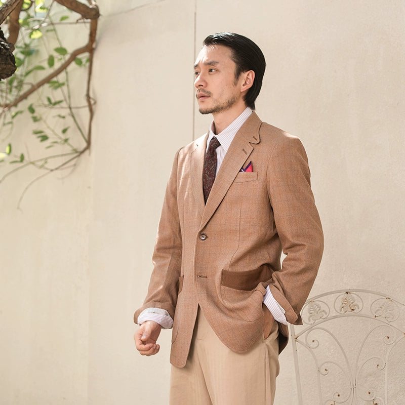 SOARIN英伦风复古格子西装外套男 原创设计感商务休闲修身单西服