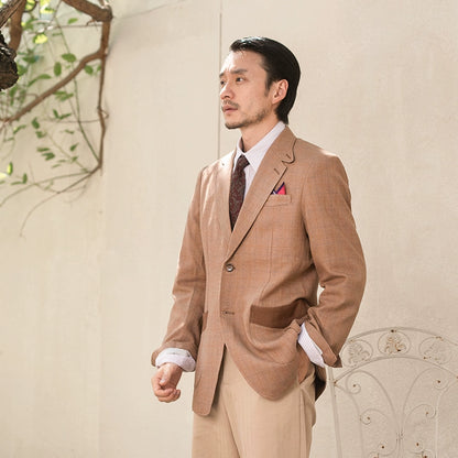 SOARIN英伦风复古格子西装外套男 原创设计感商务休闲修身单西服