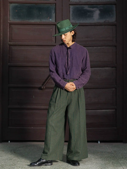SOARIN  British Vintage Loose Fit Wool Blend Trousers YAOZ253TF251