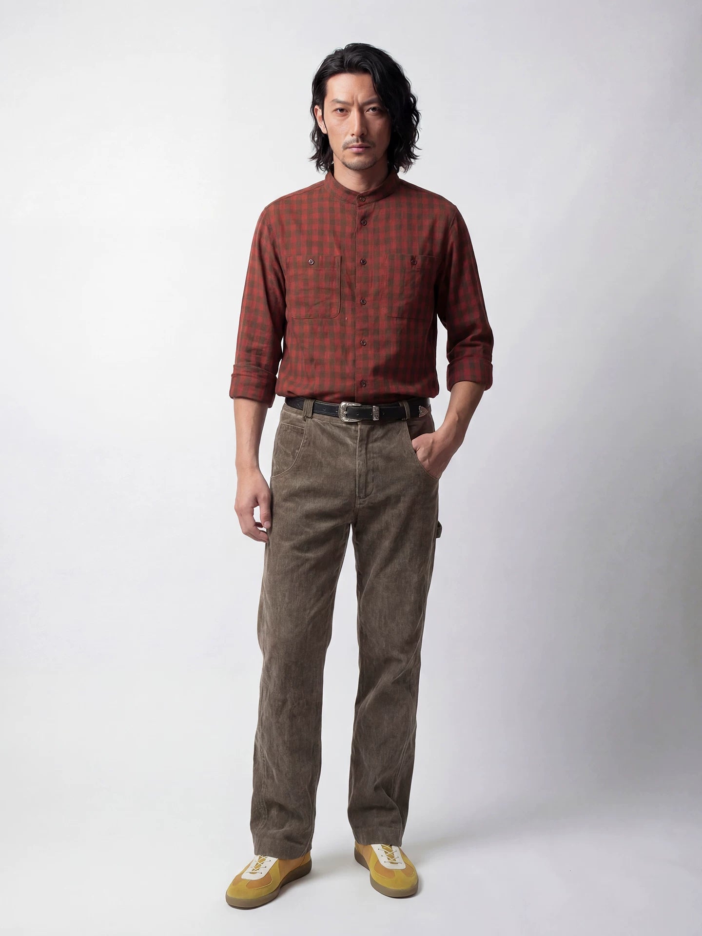 SOARIN Casual Vintage Regular Fit Cotton Corduroy Workwear Trousers Z223F679