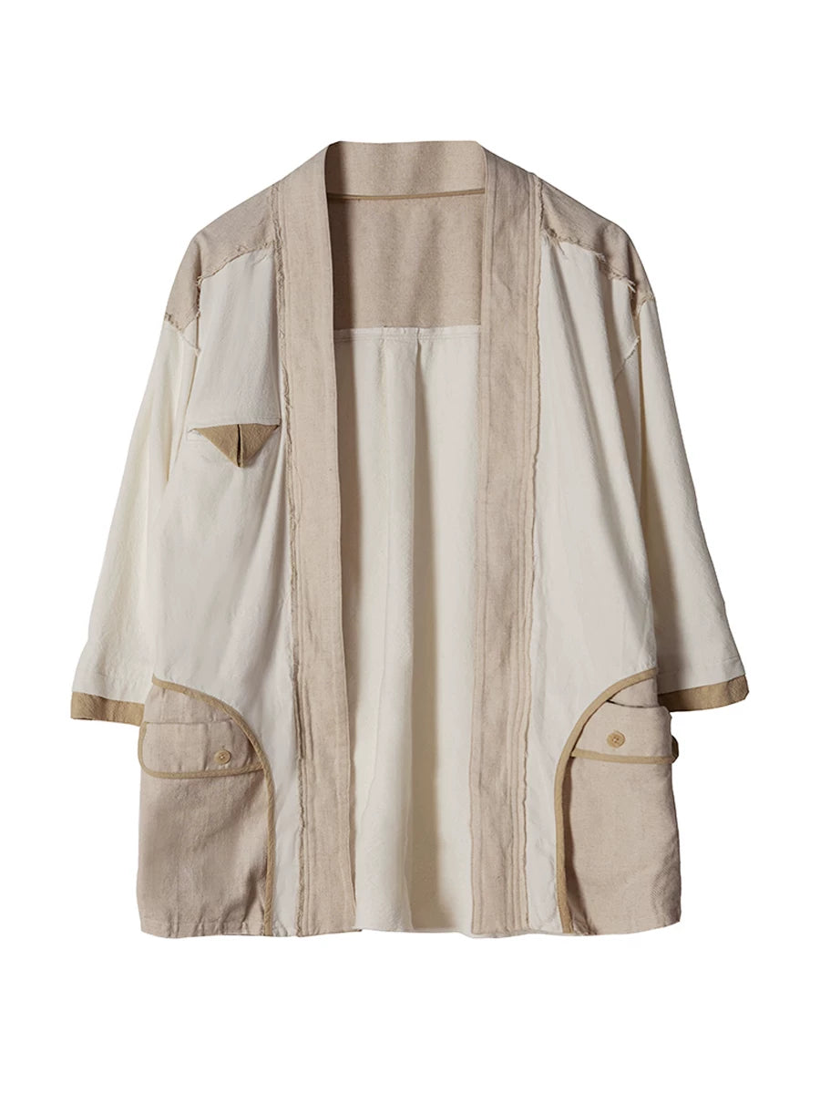 SOARIN Chinese Traditional Inspired Modernized Silhouette Linen-Cotton Blend Utility Cardigan Z212W408