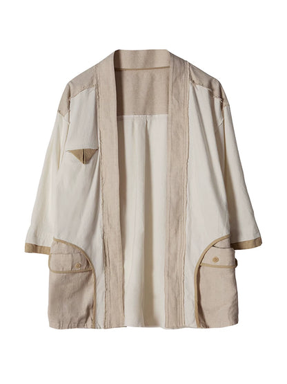 SOARIN Chinese Traditional Inspired Modernized Silhouette Linen-Cotton Blend Utility Cardigan Z212W408