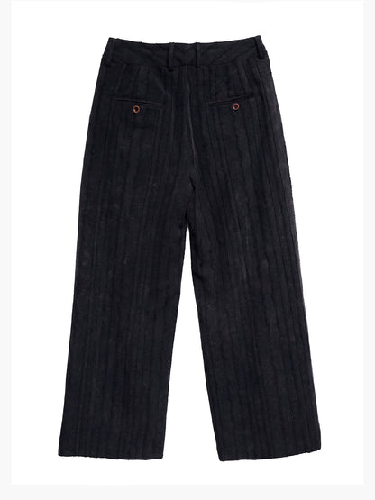 SOARIN Vintage Amekaji Wide Leg Textured Jacquard Cotton Casual Trousers  PNZ262TF264