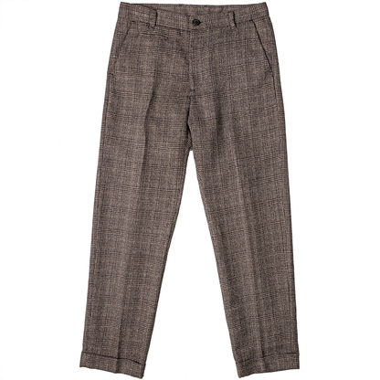 SOARIN英伦复古格子西装裤男士 商务休闲修身九分裤格纹直筒裤子