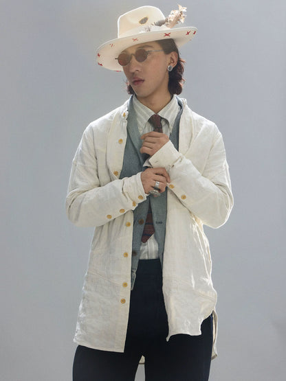SOARIN WOLRD Artisan Loose Fit Metallic Cotton Shirt Jacket DCZ233TC185