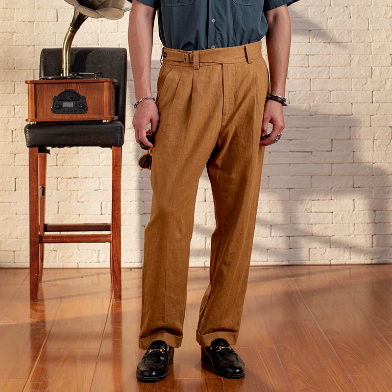 SOARIN Amekaji Regular Fit Linen Trousers JITZ242TF143