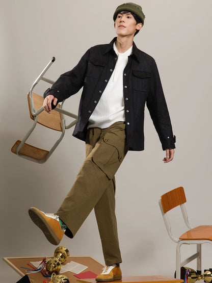 【重磅油蜡布】SOARIN美式工装夹克男 拼接休闲双口袋油蜡外套