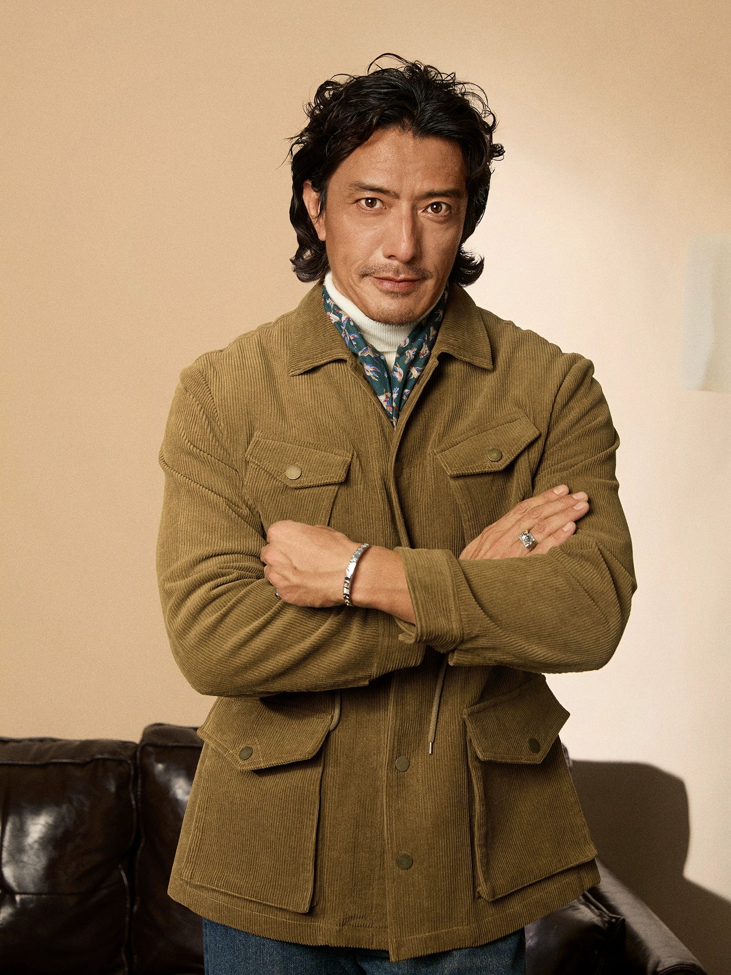 SOARIN美式复古灯芯绒外套男 阿美咔叽军装休闲多口袋猎装式夹克