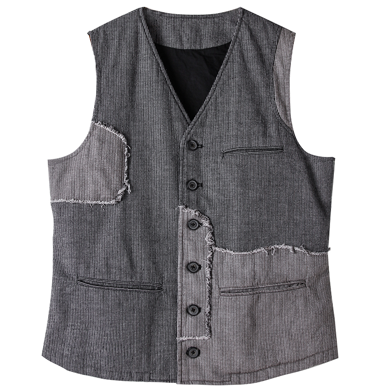 SOARIN WORLD Gai Yu Xia Avant-Garde Deconstructive Slim-Fit Corduroy Vest Z213B414