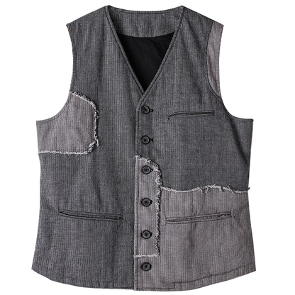 SOARIN WORLD Gai Yu Xia Avant-Garde Deconstructive Slim-Fit Corduroy Vest Z213B414