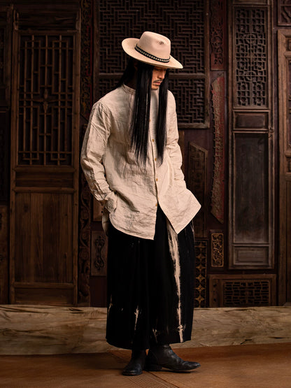 SOARIN WORLD Gai Yu Xia Retro Mandarin Collar Structured Shirt DCZ233TC185