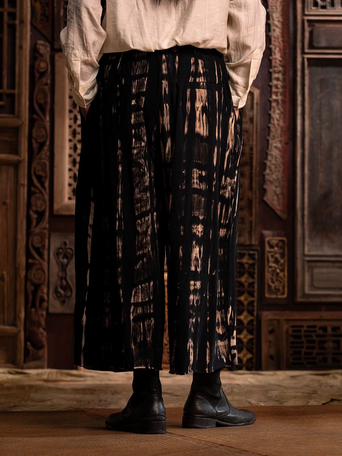 SOARIN WORLD Gai Yu Xia Heritage Series Relaxed Fit Cotton Blend Straight-Leg Trousers DCZ233TF68