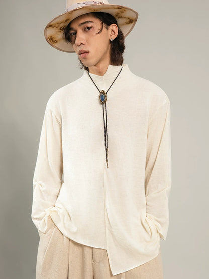 SOARIN Minimalist Loose Fit Wool Long-Sleeve Shirt DCZ253TC463