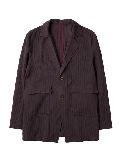 SOARIN Gentleman Vintage Regular Fit Lyocell Linen Blend Stripe Casual Blazer  LM262XZ05
