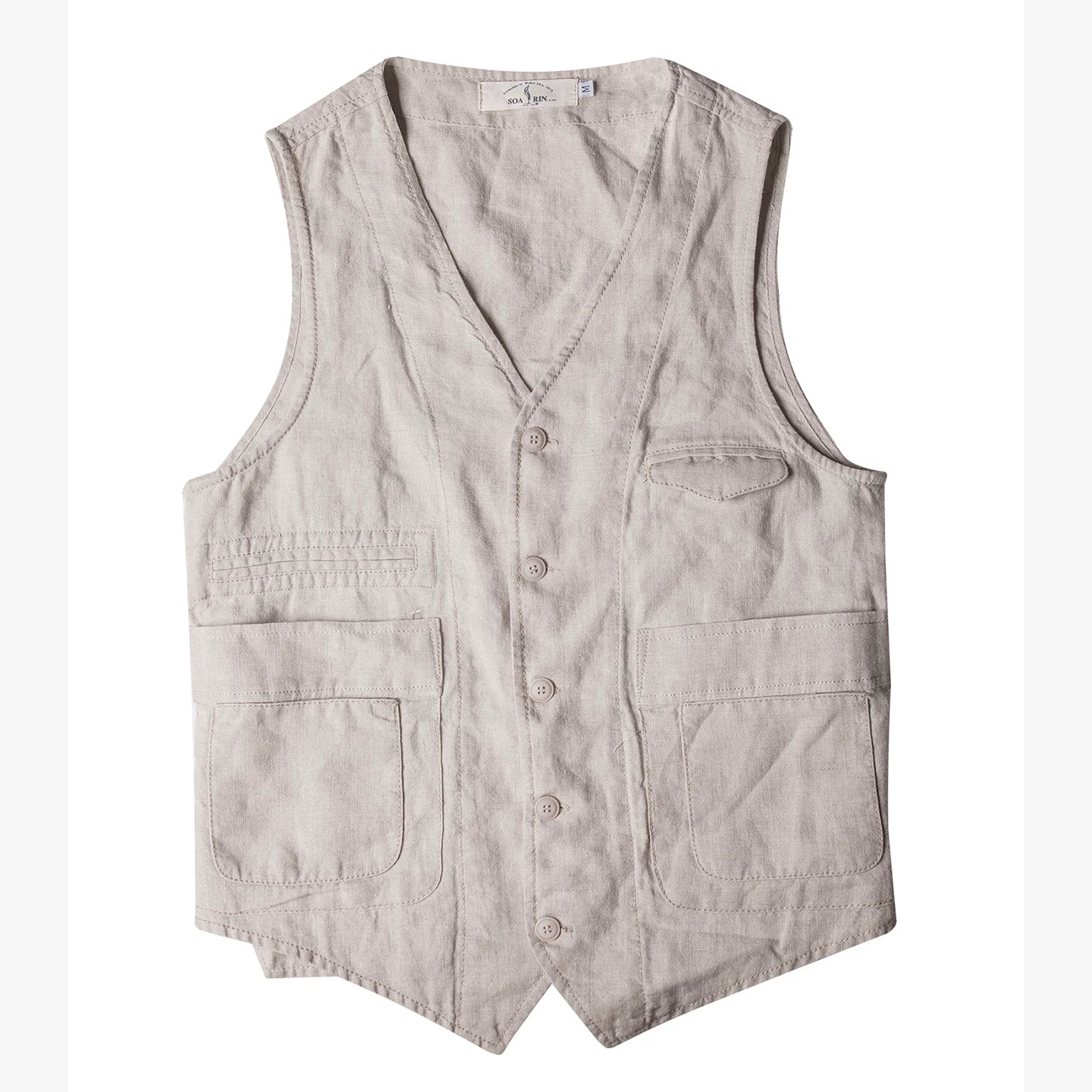 SOARIN Casual Vintage Regular Fit Cotton Waistcoat Vest Z92B202