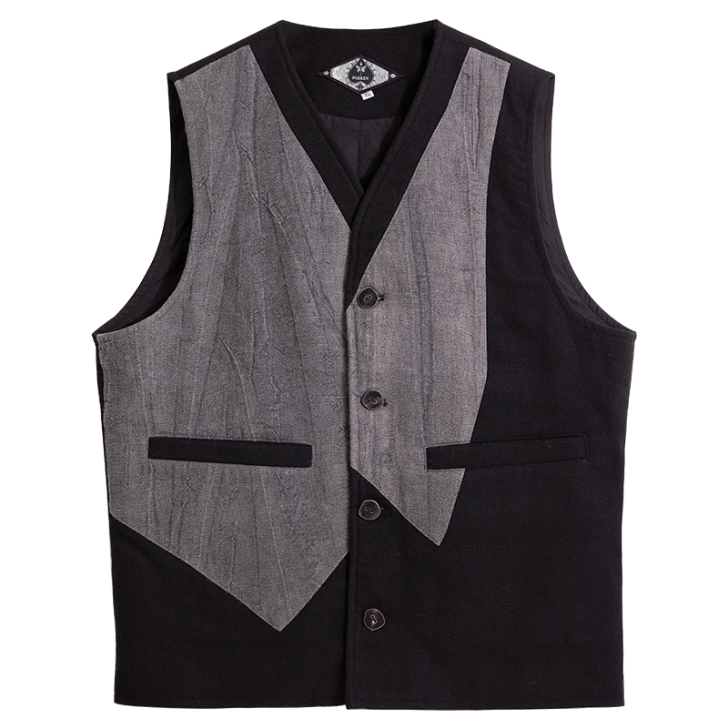 SOARIN WORLD Neo-Oriental Heritage Slim Fit Textured Fabric Vest Z223B657