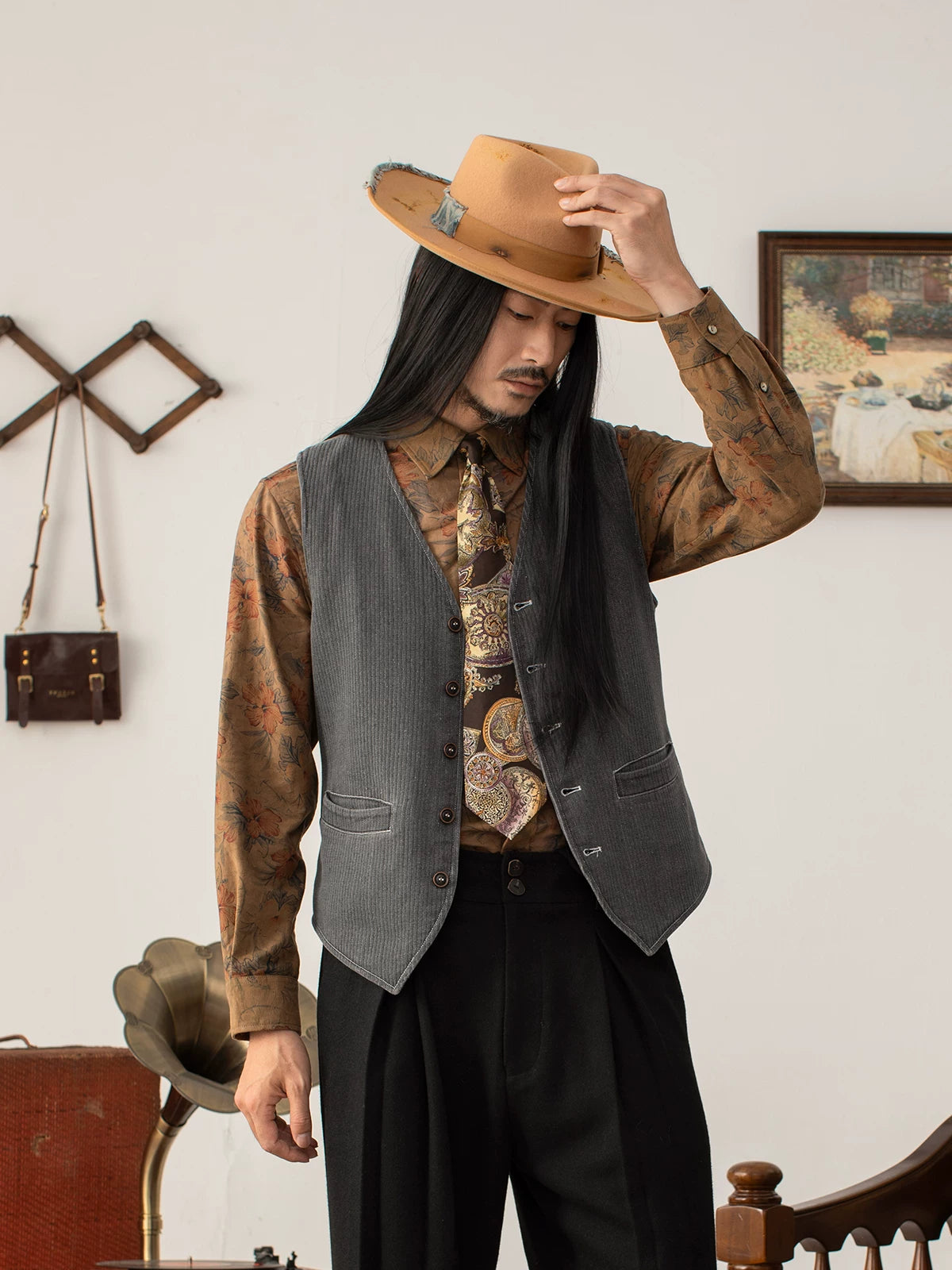 SOARIN Vintage Inspired Slim Fit Cotton Blend Vest YAOZ243TB80