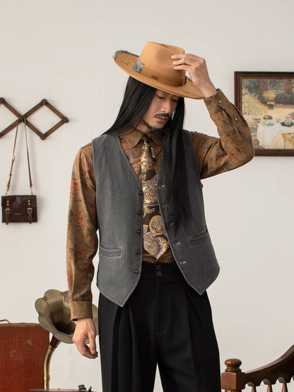 SOARIN Vintage Inspired Slim Fit Cotton Blend Vest YAOZ243TB80