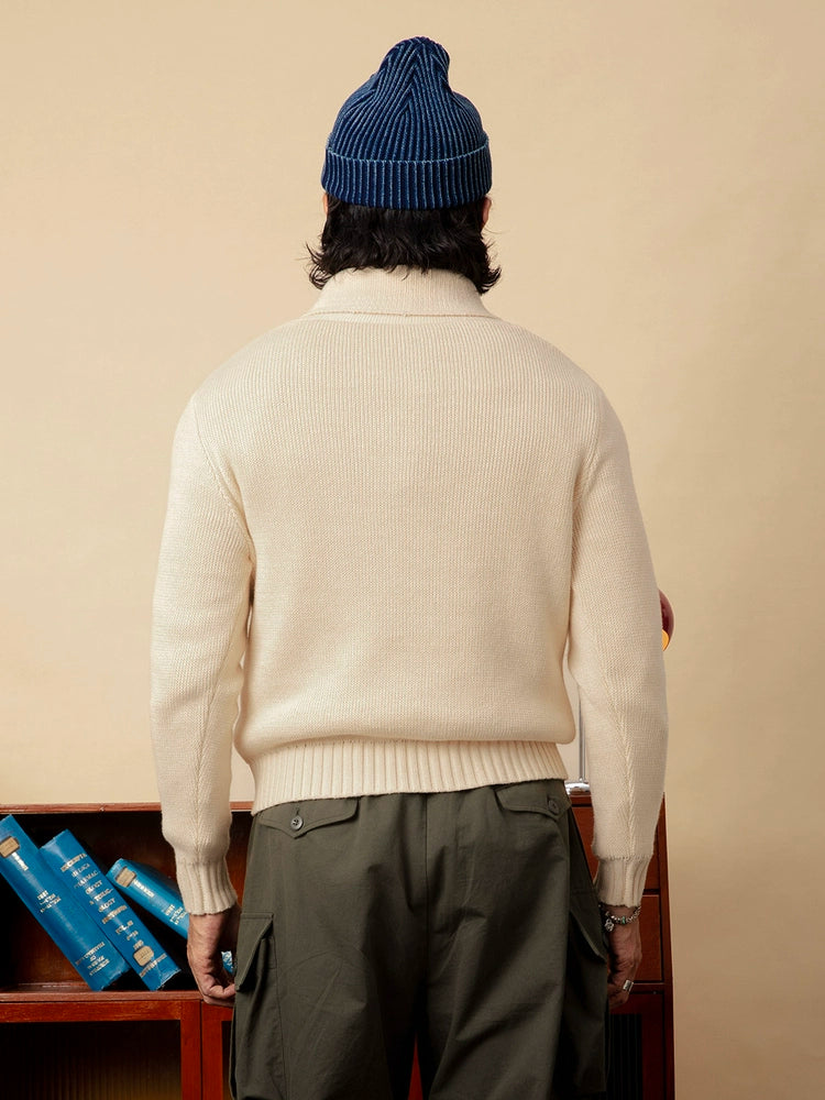 SOARIN英伦复古青果领毛衣男华夫格套头休闲简约百搭针织衫毛线衣