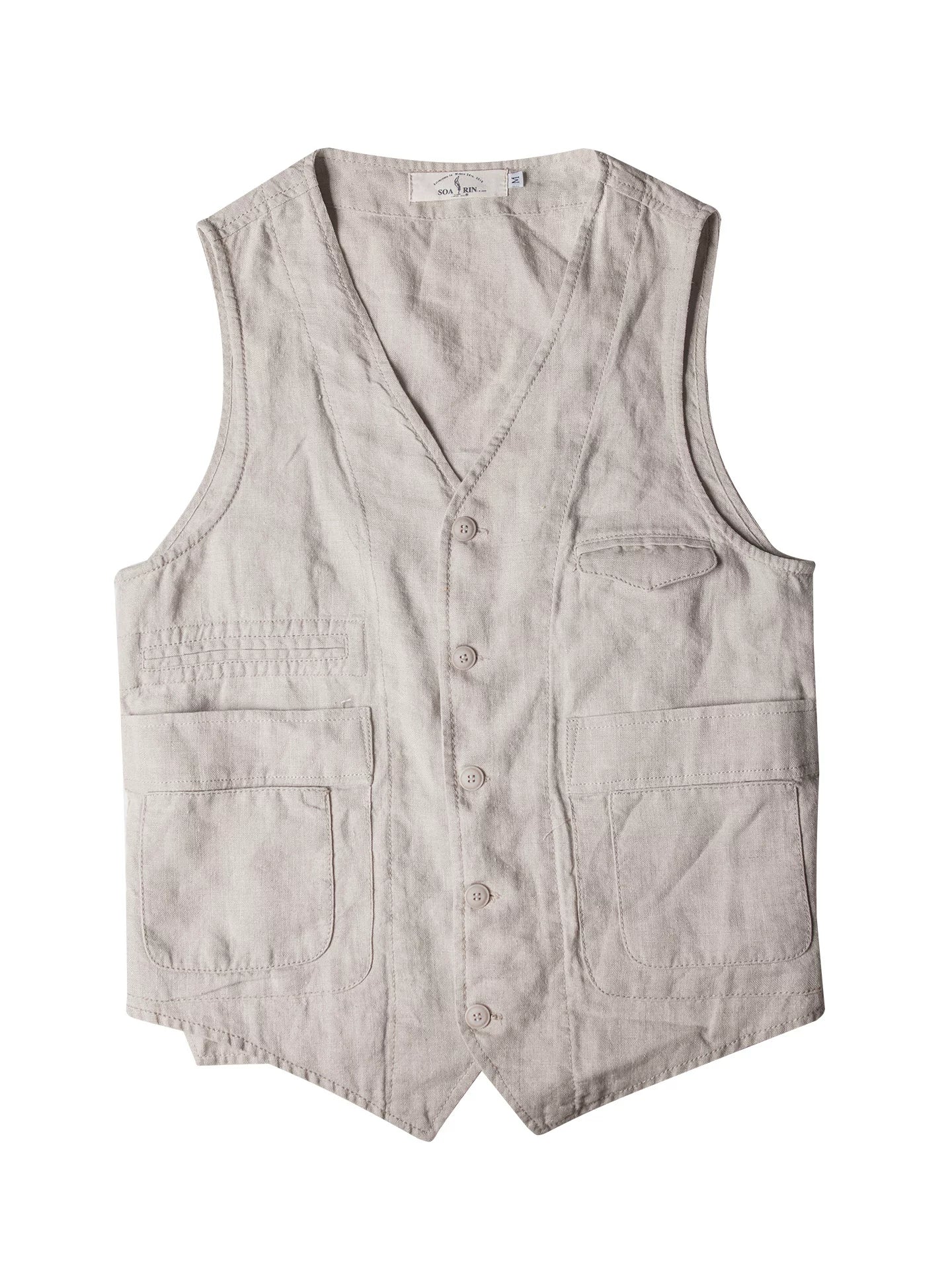 SOARIN Casual Vintage Regular Fit Cotton Waistcoat Vest Z92B202