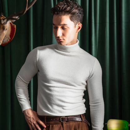 SOARIN【棉羊毛】英伦风复古高领针织毛衣男 冬季保暖内搭打底衫