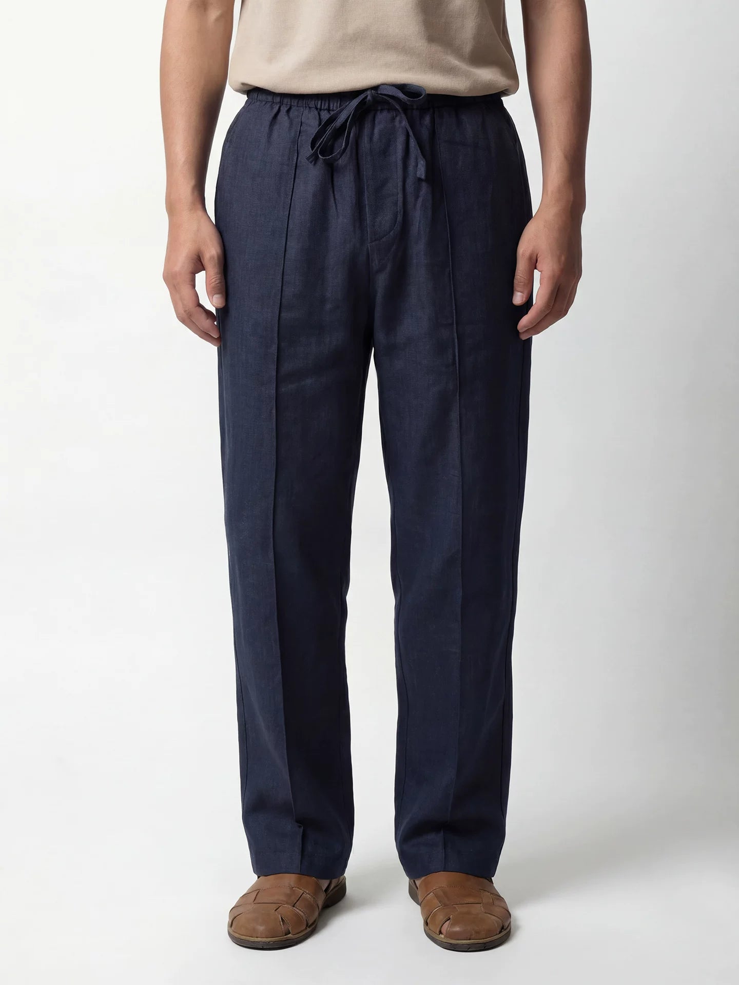 SOARIN Casual Vintage Loose Fit Tencel Linen Blend Casual Pants HMK39